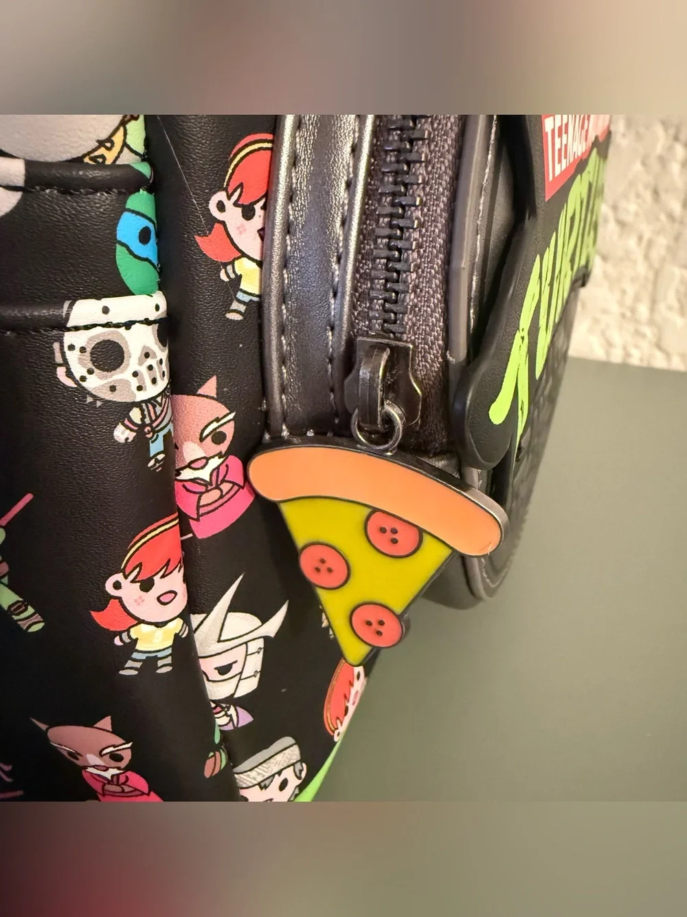 Loungefly: Teenage Mutant Ninja Turtles Sewer Cap AOP Mini Backpack and Wallet